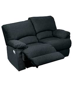 Regular Fabric Recliner Sofa - Black