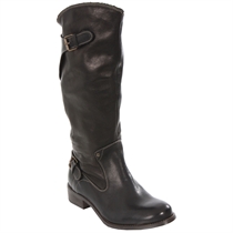 Black Amazzone II Calf Length Biker Boot