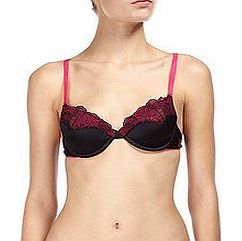 Diesel Black and pink lace trim bra