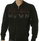 Diesel Black Full Zip Hooded Diesel Industry of 78 Cotton Sweatshirt