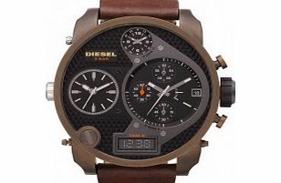 Diesel Mens Big Daddy Chrono Black Brown Watch