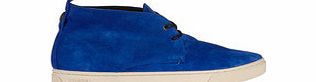 Mens blue suede lace-up desert boots