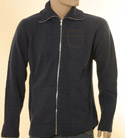 Diesel Mens Diesel Blue with Light Tan Full Zip High Neck Wool Mix Sweater