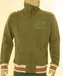 Diesel Mens Diesel Green with White- Orange & Black Piping Full Zip Sweatshirt