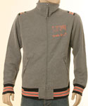 Diesel Mens Diesel Grey with Black- Orange & White Piping Full Zip Sweatshirt