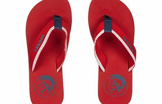 Mens Formula One red flip-flops