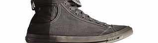 Mens grey and black denim sneakers