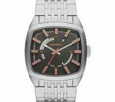 Diesel Mens Scalped Silver Tone Bracelet Watch