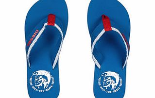 Mens skydiver blue flip-flops