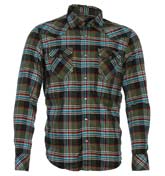 Shazi Green, Black, White and Blue Check