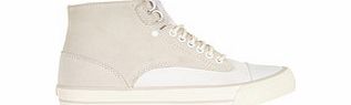 Womens white suede hi-top sneakers