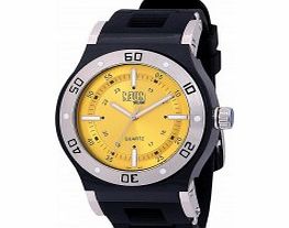 Dilligaf Mens Neon Yellow Black Watch