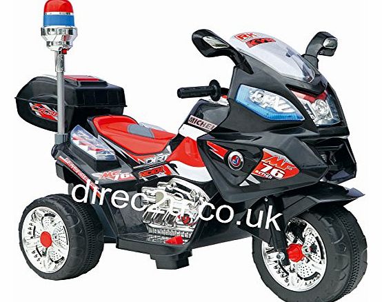 direc2u Kids police bike motorbike motorcycle trike electric ride on (Black)