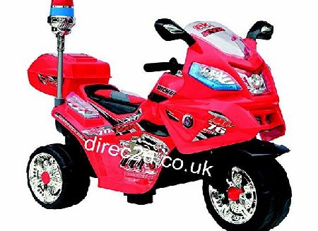 direc2u Kids police bike motorbike motorcycle trike electric ride on (Red)