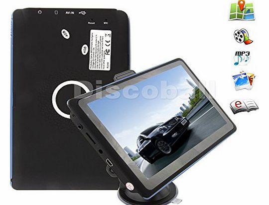 discoball  7`` Inch Touch Screen Car GPS Navigation SAT NAV UK EU Maps AV/IN FM POI SpeedCam MP3 MP4 TF Card 4GB 128MB