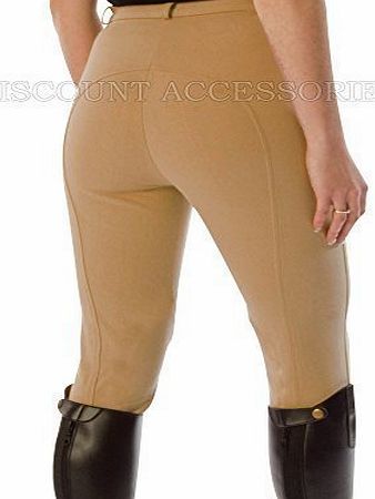 Discount Pet Accessories HORSE RIDING LADIES SOFT STRETCHY JODPHURS/JODHPURS JODS BEIGE (14/32)