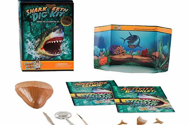 Discover with Dr. Cool Shark Teeth Digging Kit - Excavate 3 Reak Shark Teeth Specimens