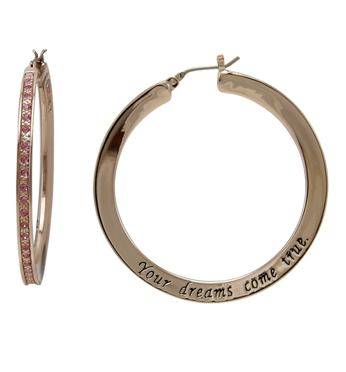 14k Rose Gold Plated Dreams Comes True Hoop