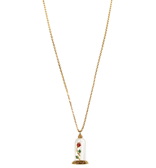 Beauty and the Beast Rose Dome Necklace from