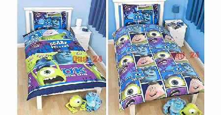 Disney  MONSTERS INC UNIVERSITY REVERSIBLE KIDS SINGLE BED DUVET QUILT COVER SET