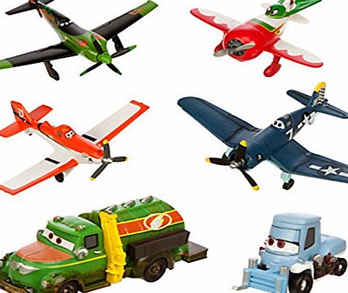 Disney  PLANES FIGUREN SET - DUSTY, SKIPPER, RIPSLINGER, EL CHUPACABRA CHUG, DOTTIE (PVC, Plastic)