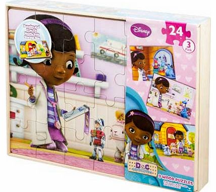 Doc McStuffins 3 Wooden Puzzles in a Box