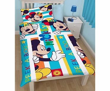 Disney Mickey Mouse Peak a Boo Reversible Duvet Set - Single