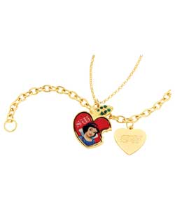 Princess Snow White Pendant and Bracelet Set