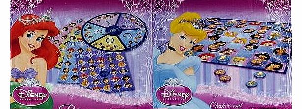 Disney Set Of 2 Disney Princess Board Games - Tic Tac Toe / Checkers And Bingo