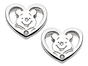 DISNEY Sterling Silver Diamond Winnie The Pooh