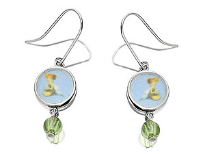 DISNEY Sterling Silver Tinkerbell Green Crystal