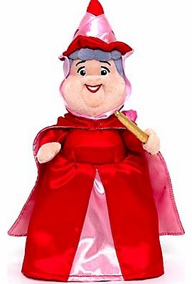 Disney Store Authentic Sleeping Beauty: Fairy Flora Mini Bean Bag Plush Soft Doll --11`` Tall