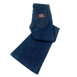 Dyn-o-mite Bell Flare Jean in Retro Blue