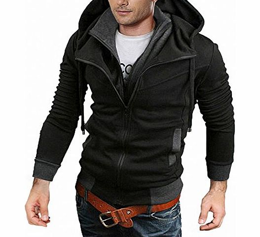 DJT Men Teen High Quality Designer Binding Hood Hoodie Smart Sweatshirt Top Fleeces Sportswear Jumper Black Small