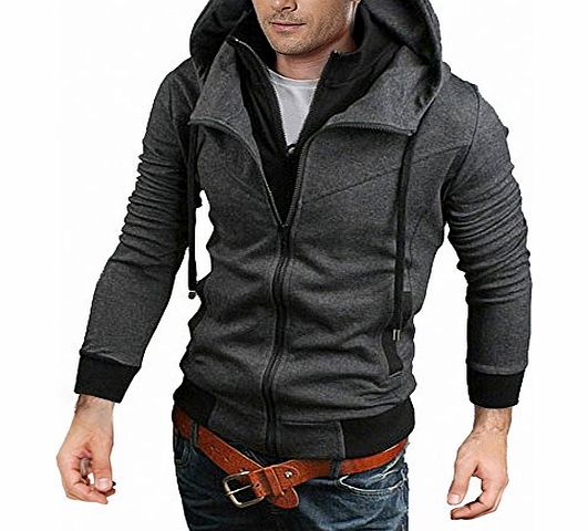 DJT Men Teen High Quality Designer Binding Hoodie Smart Sweatshirt Top Sportswear Jumper Gray Size L