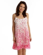 Charming Siren Chemise - Fucshia Border Ditsy