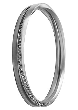 Steel Twisted Double Loop Bangle NJ1598404