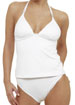 Organic Logo Hardware halterneck tankini set with removable padding