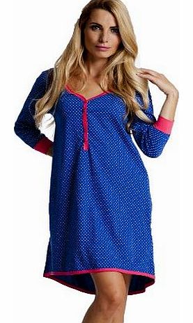 Womens Maternity Night Shirt - Blue - Blue - S