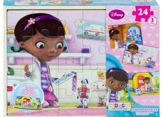 Disney Doc McStuffins 4 Wooden Puzzles in a Box