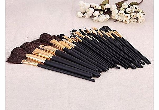 dodocool Professional Wood 32Pcs Makeup Brushes Kit Cosmetic Make Up Set   Pouch Bag Case (32PCS, Golden Ferrule)