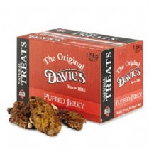 Davies Natural Treats Puffed Jerky 1.5Kg Bulk Box