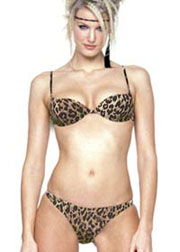 Animal print padded underwired bikini set