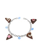 Sterling Silver Chocolate Cake Charm Bracelet