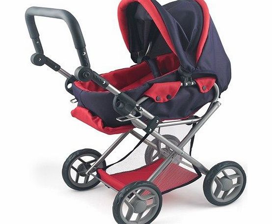 Peterkin Dolls World Dolls Pram Cerise/Navy