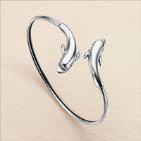 Dolphin Silver Bangle