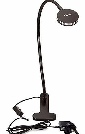 New 3W Nature Light Elegant Styling Bedside Reading Light Flexible Led Bed amp; Work Lamp Probe Clip On Bed Headboard Light Laptop Desk Light Flexi Eye Protection Swivel Neck (black)