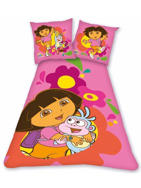 Dora the Explorer Pink Single Duvet Cover and