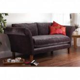 dorchester 2 Seat Sofa - Velvet Feel Smokey Ash - Dark leg stain