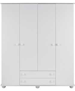 Dorchester 4 Door 2 Drawer Wardrobe - White